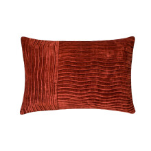 HomeCentric Rust 12"x20" fluwelen lendenkussenhoes, gestreepte moderne stijl - Equilibrium