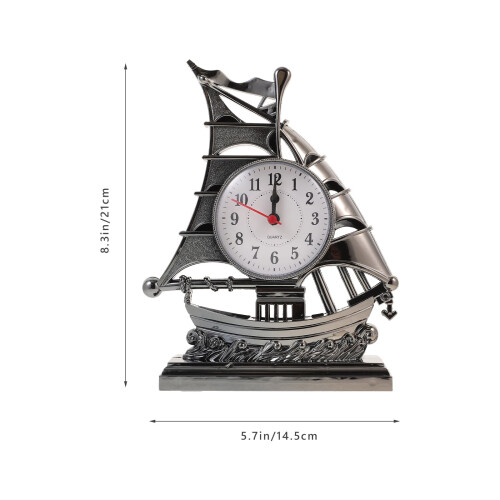 Tischwecker mit Segelboot-Figur, segelbootförmiger Wecker 2