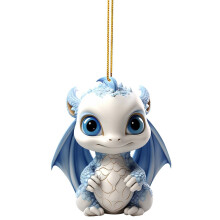 Christmas Sale! Blue & White Porcelain Tree Ornament, 1Pc Dragon Baby or Deer Pendant, Vintage Holiday Decor, Compatible with Xmas Tree