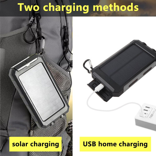 Ηλιακή μπαταρία 20000mAh, φορητός φορτιστής για κινητό τηλέφωνο συμβατός με iphone, 1