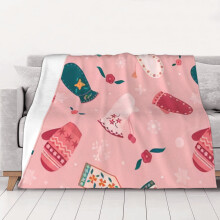 Vrolijk Kerst Fleece Deken Superzachte Knusse Plaid voor Mannen, Vrouwen, Ouderen & Kinderen - Kenmerken: Superzacht 50"X40"
