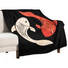 Yin en Yang Koi Vis Superzachte Deken Kerstplaid Flanellen Microvezel Deken voor Bank, Bed, Sofa, Zacht en Warm 40"x50"