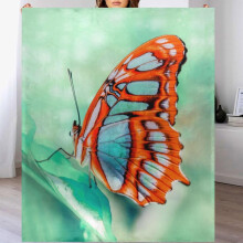 Krásná motýlí deka 50x60 palců, měkký lehký flanelový fleece, útulná deka na míru na gauč, postel, křeslo