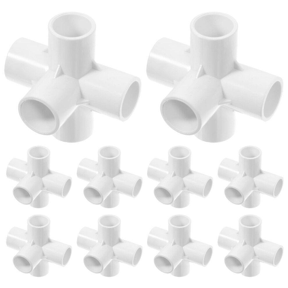 10Pcs Pvc Fitting 5 Ways Pvc Tee Connector For Storage Frame Greenhouse 9482828467318