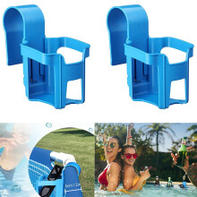 2 stuks plastic hangende waterbekerhouders voor in het zwembad, ophanghaak voor bier of andere drankjes.