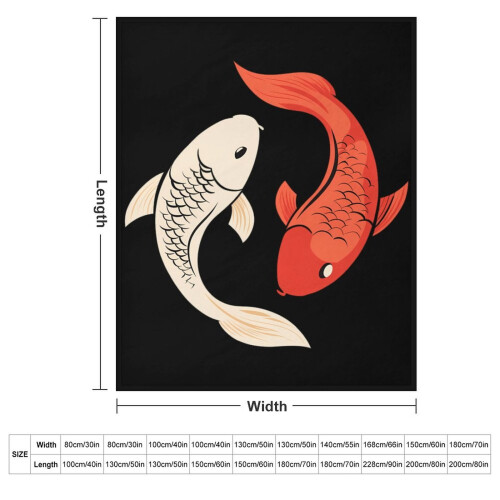 Yin and Yang Koi Fish Υπερμαλακή Κουβέρτα Χριστουγεννιάτικη Κουβέρτα Φανέλας από 1