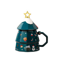 RXIRUCGD Festive Ceramic Christmas Tree Mug - Easy to Clean-Christmas Coffee Cup - Adorned with Holiday Charm