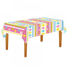 Rechthoekig tafelkleed voor Pasen, 54x108 inch, met klaverprint, wegwerp plastic tafelkleed voor picknicks, babyborrels en Pasen.