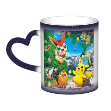 Pokemon Ceramic Mug 11 Oz, Cute Coffee Cup Compatible with Christmas Holiday, Blue Design for Home Office, Men & Women