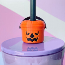 TOFOTL Creatieve Rietjesstoppers Halloween Emmertjes, Rietjesdeksel voor Rietjesbeker, Spookpompoenen Rietjesaccessoires Festival Thuis