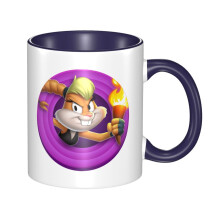 Looney Tunes keramische mok van 325 ml, schattige koffiemok voor mannen en vrouwen, marineblauw, perfect voor thuis, op kantoor, als kerstcadeau, met