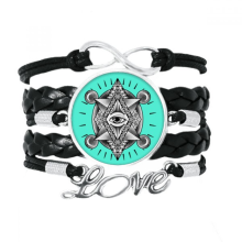 charade mystieke afdruk ogen armband liefdesaccessoire gedraaide leren gebreide polsband