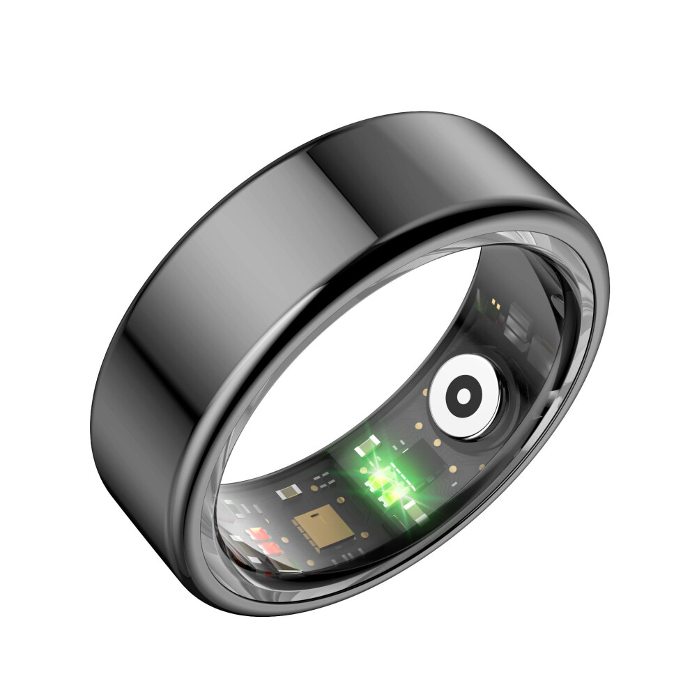 Smart Ring Size 10 Stainless Steel Health Monitoring Ring with Heart Rate, SpO2 and Sleep Tracking