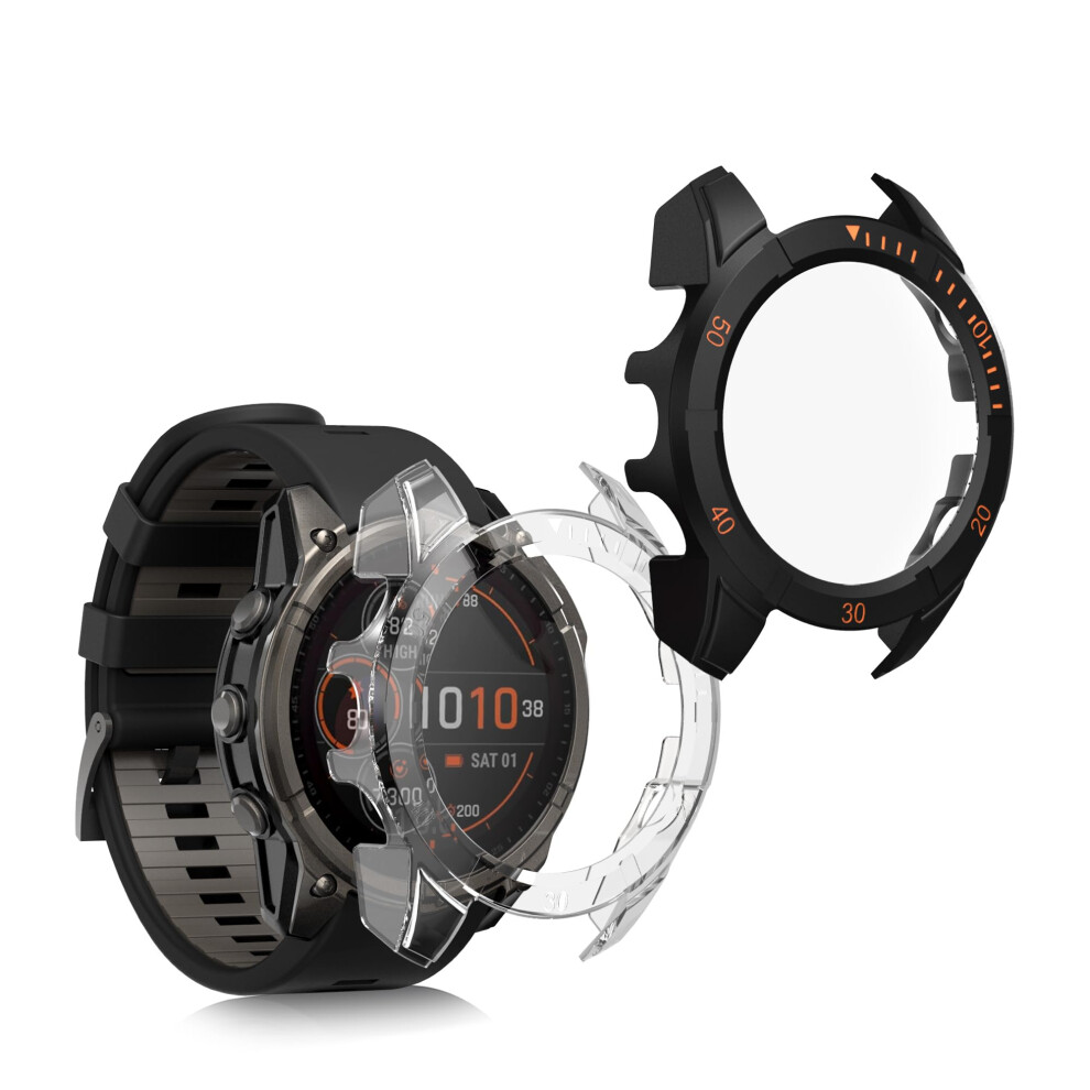 Case With Tempered Glass Screen Protector For Garmin Fenix 8, 51Mm Precise Fit, Transparent Or Black 9365369297678