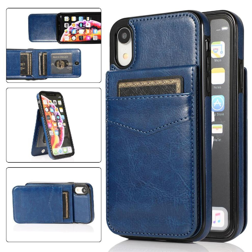 Compatible With Iphone Xr With Credit Magnetic Clasp Kickstand Card Holder Premium Leather Case Wallet 9149926043942
