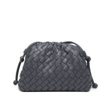Sac à dos Cloud 2024, nouveau modèle, sac à main/sac bandoulière en cuir de vachette froissé, MJ51, gris, 22 x 9 x 14 cm