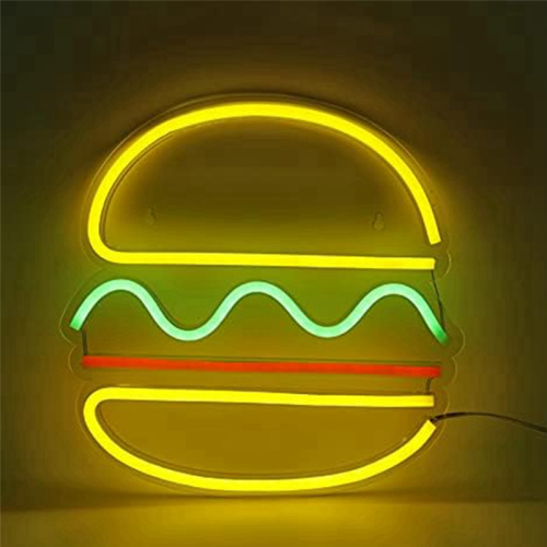 Hamburger Neonljusskylt USB-driven Väggkonstdekor Heminredning för Bröllopsbutik Restaurang 1