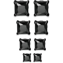 jstyle 4 Pairs Stainless Steel Mens Womens Magnetic Stud Earrings Non-piercing CZ 4-7mm Daily