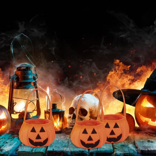 Σετ Stibadium από 3 τσάντες με γλυκά για το Halloween, τσάντα κολοκύθας, κουβάδες με καλάθι, 2