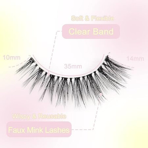 Lashes5D Faux Mink Lashes100% Χειροποίητες Πολυτελείς Ψεύτικες Βλεφαρίδες Ελαφριές Χνουδωτές 2