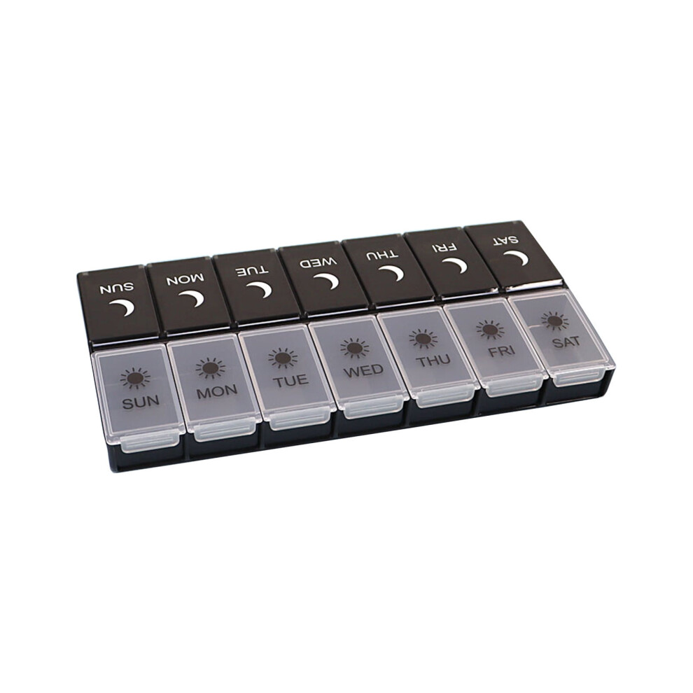 Pills Storage Box for Morning Afternoon and Evening Packaging Box Large Capacity 7-day Small Dispenser Portable One-week Packaging Box