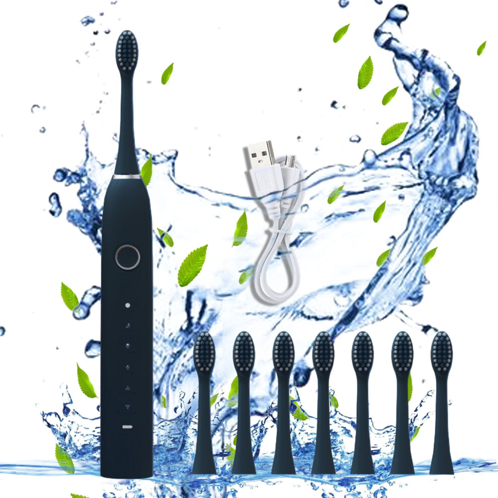 LOOPSUN Valentine's Clearance 2024! Electric Toothbrush with 8 Brush Heads, 6 Modes, IPX7 Waterproof, Newly Upgraded, Long Life