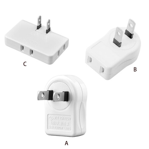 Steckdosenverlängerungsadapter mit 2 Steckdosen, 90-Winkelstecker (nach unten oder rechts) 2