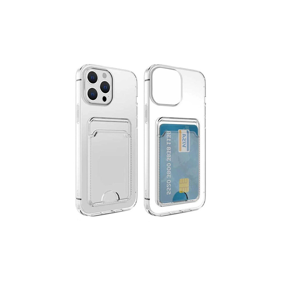 Compatible With Iphone 15 Pro Max Shockproof Case With Card Holder - Transparent Transparent 9499224650640