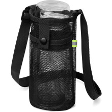 Sacoche en filet pour bouteille d'eau avec bandoulière, porte-bouteille léger avec bandoulière réglable pour femmes, hommes et enfants