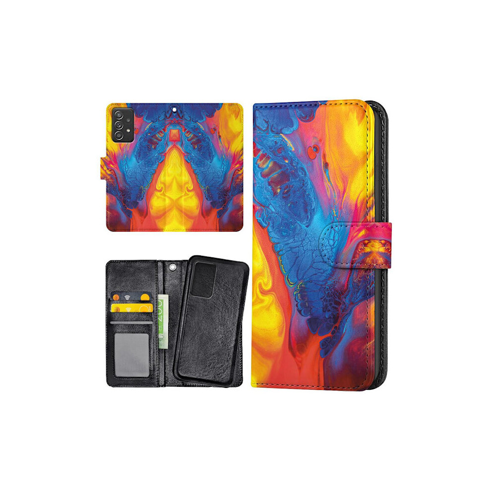 Compatible With Samsung Galaxy A52/A52s 5G - Wallet Case/Case Marble Multicolour 9499224650671
