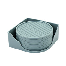 8 stuks drankonderzetters met houder - Antislip siliconen onderzetters met groeven, hittebestendig, vaatwasmachinebestendig, ideaal voor je bar.