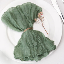 6Pcs 20x20inch Cheesecloth Napkins, Gauze Dinner Napkins Compatible with Rustic Linen Table Placemat for Party Decor, Sage Green