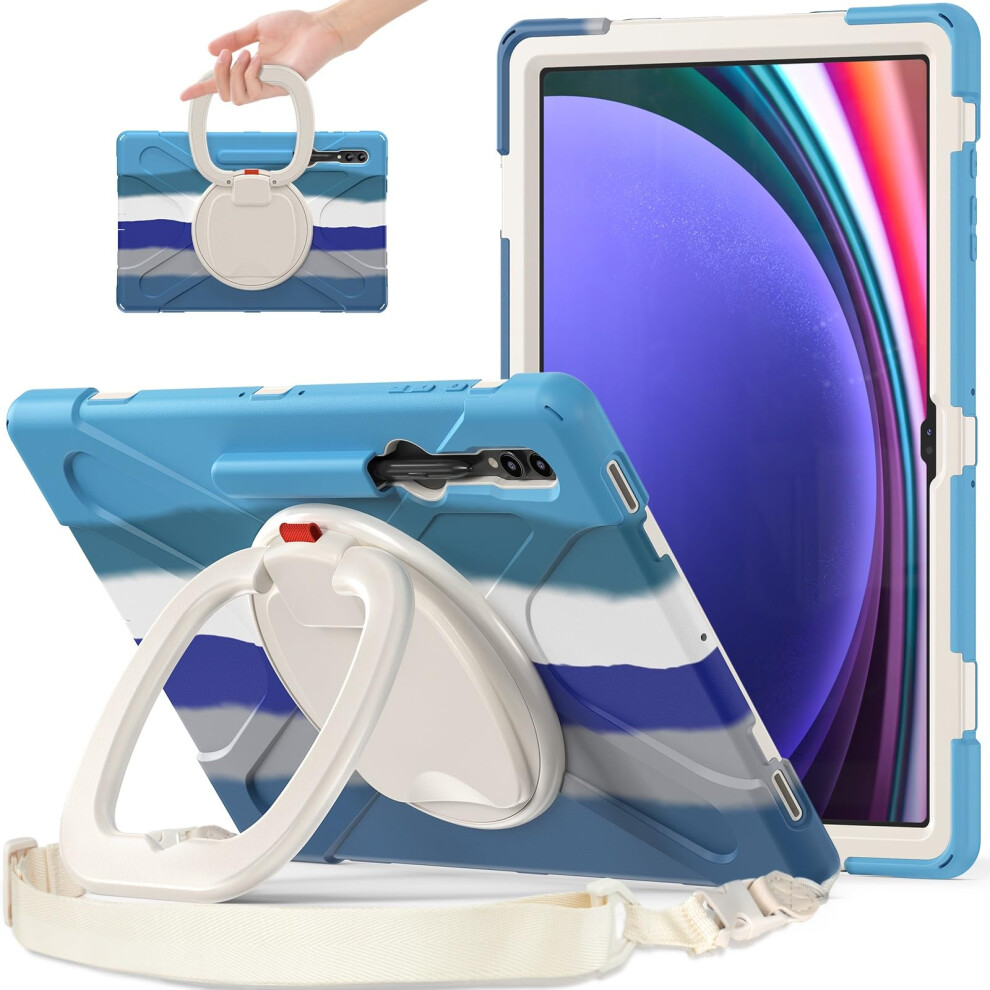 Case For Samsung Galaxy Tab S9 Ultra 14.6 Shockproof Rugged Cover With 360 Rotating Kickstand Blue 9044945246223