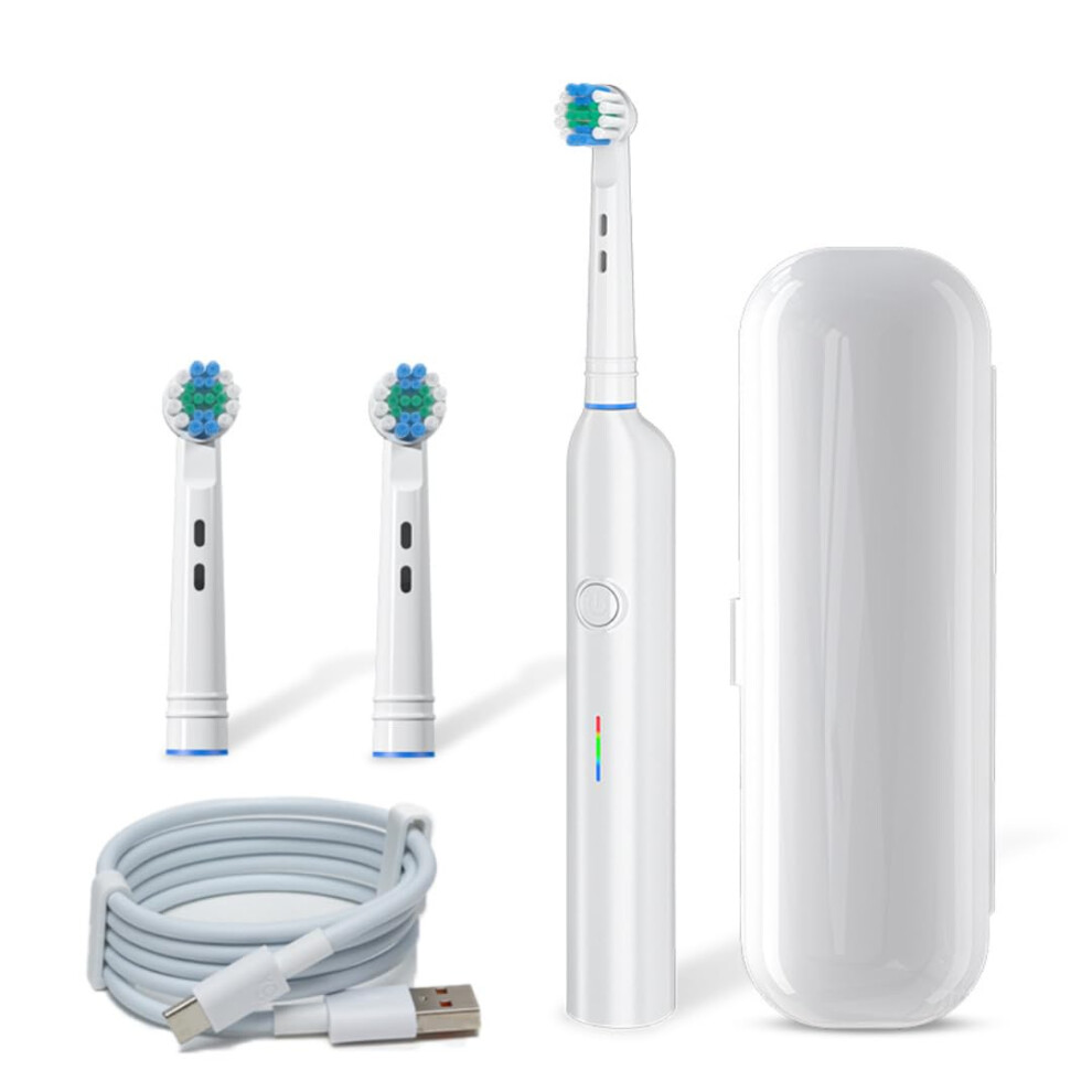 360 Rotating Electric Toothbrush for Adults, USB Fast Charging Soft Bristle Rechargeable Toothbrush