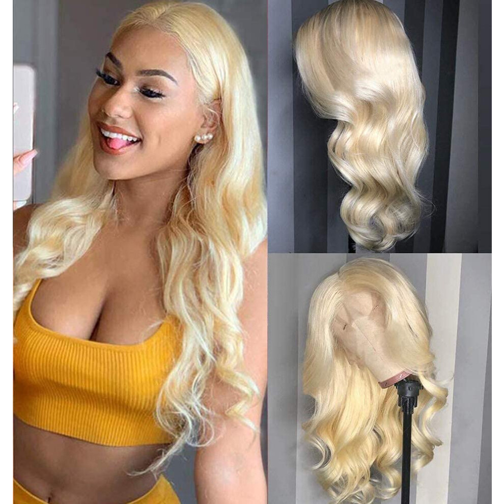 613 Blonde Body Wave Lace Front Wig Human Hair Pre Plucked Hairline 150% Density with Baby Hair