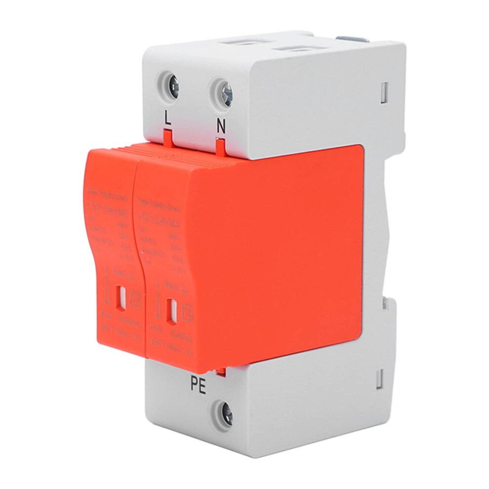 2P Surge Protector 40Ka Din Rail Mounted Lightning Arrester 385V For Home And Office 9164114982193