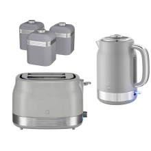 Swan Retro Revive Grey Jug 2 Slice Kettle Toaster Canisters Set