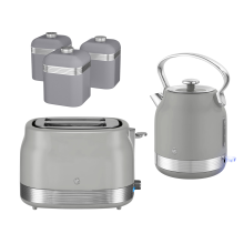Swan Retro Revive Grey Stovetop Kettle 2 Slice Toaster & Canisters