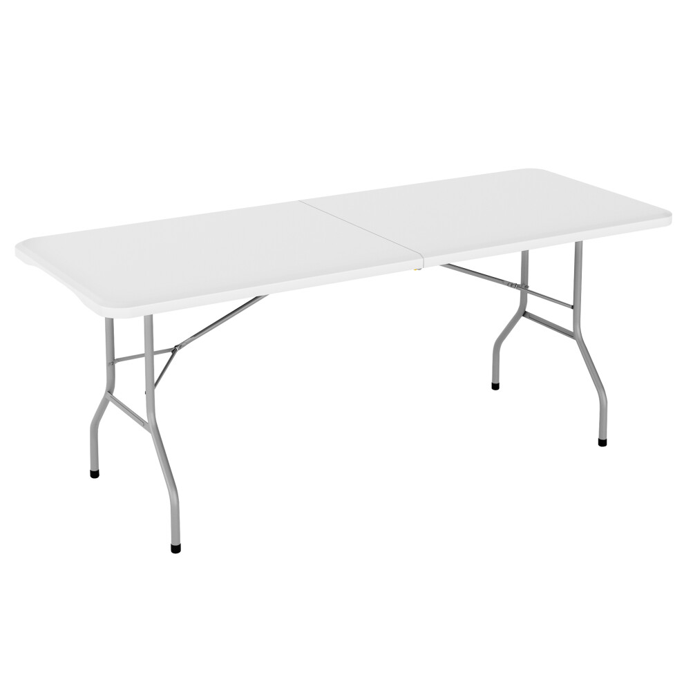Mcc 5Ft (152Cm) Folding Table Heavy Duty Indoor & Outdoor Plastic Table For Garden, Picnic, Bbq, Camping, Party & Catering White