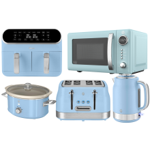 SWAN Retro Revive Blue Kettle Toaster Microwave Air Fryer Slow Cooker