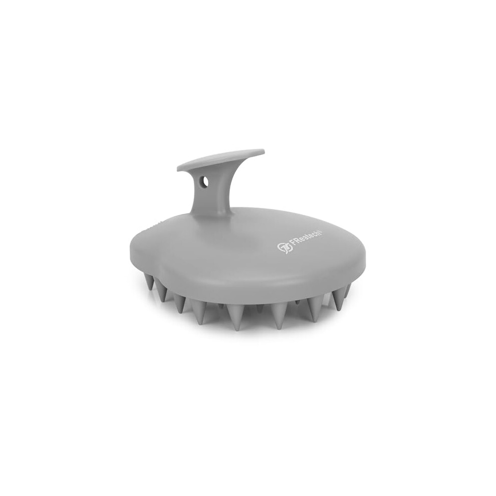 Grey Scalp Massager Shampoo Brush Waterproof Silicone Hair Scrubber For Hair Growth And Dandruff Care,