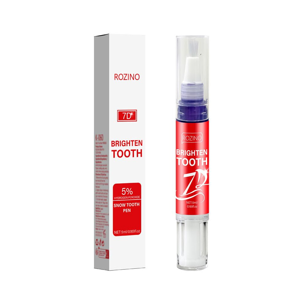 Teeth Whitening Pen 5% Hydrogen Peroxide Whitener with Precision Brush for Targeted Brightening