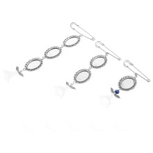 Vedhæng Metal Halskæde Fotoramme Charm Bryllup Charms Glas Billede Oval Brud 3 stk.