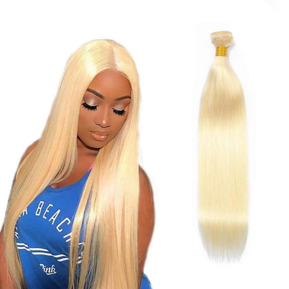 Unisex Brazilian Virgin Remy Hair Weave 20 Inch 613 Blonde Straight Bundle 8A Grade Human Hair Extensions