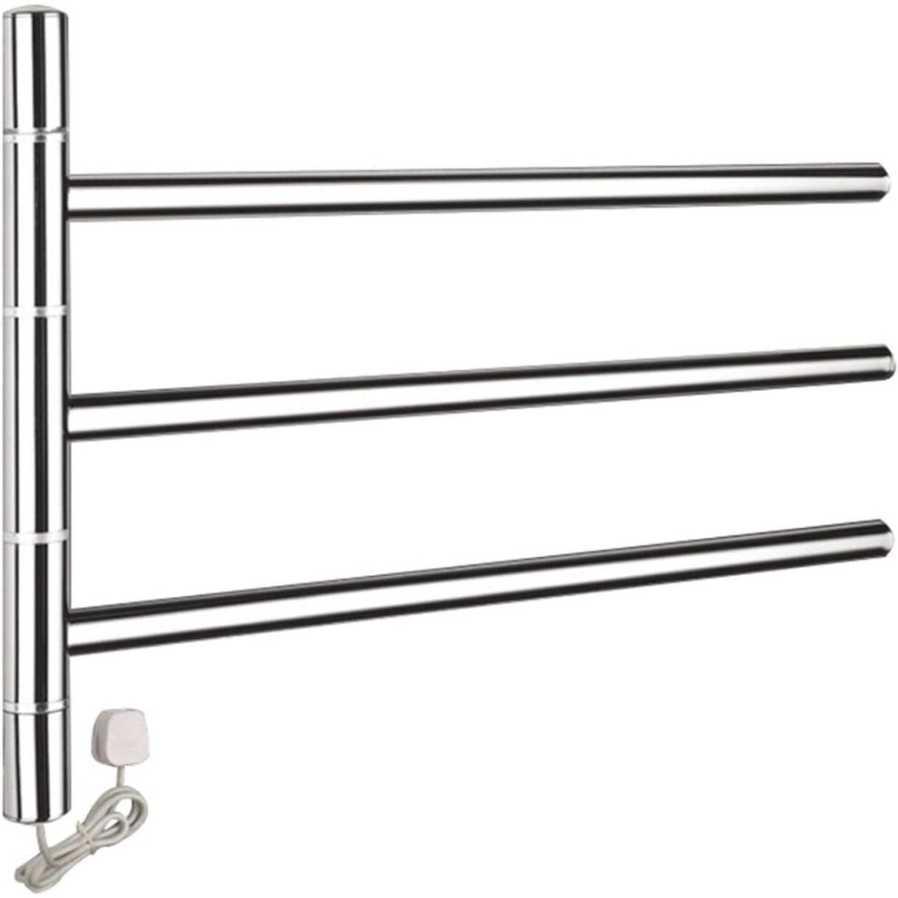 Wall Mounted Heated Towel Rail 180 Rotatable Stainless Steel Electric Towel Warmer For Bathroom Hardwired 9099447350046