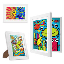 Kids Art Frames, 8.5x11 Front Opening Changeable Kids Artwork Frames, Horizontal and Vertical Art Display for Kids White