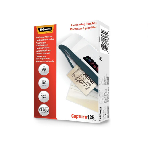 Fellowes Fellowes Laminating Pouches A6 125Mic Pack of 100