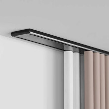 Heavy Duty Ceiling Curtain Track System for Room Dividers, Double Row, 16.1ft Black, Smooth Sliding