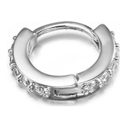 Orecchino da donna con strass, mini piercing semplice a cerchio per lobo, trago e orecchie. 2