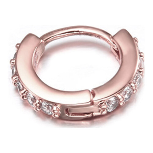 Orecchino da donna con strass, mini piercing semplice a cerchio per lobo, trago e orecchie. 1